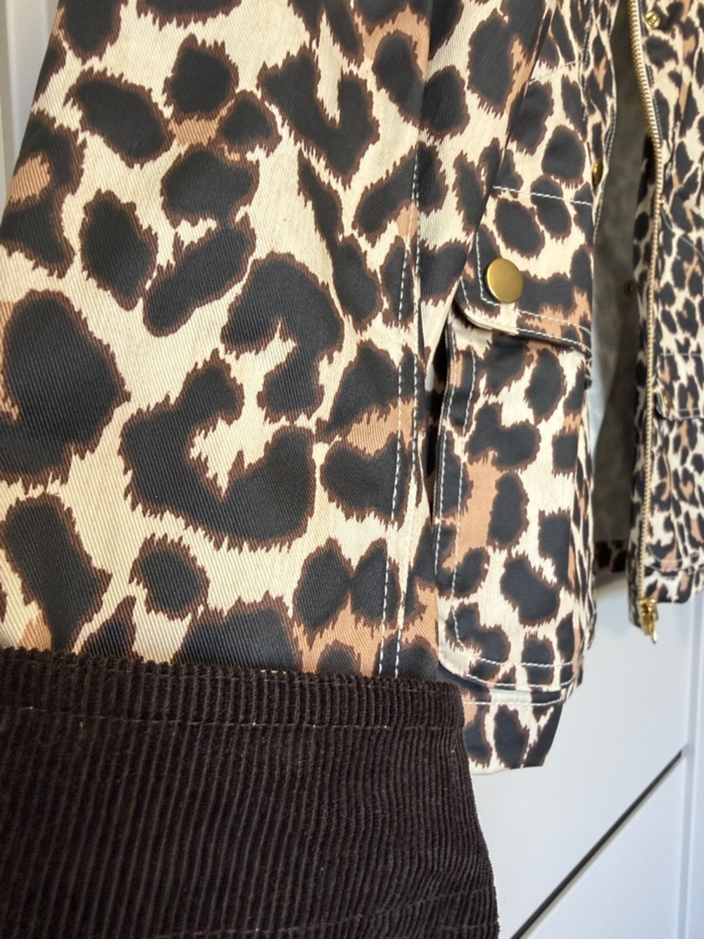 J. Crew Women's Leopard Utility Jacket in Shades of Brown and Tan - Picture 3 of 9